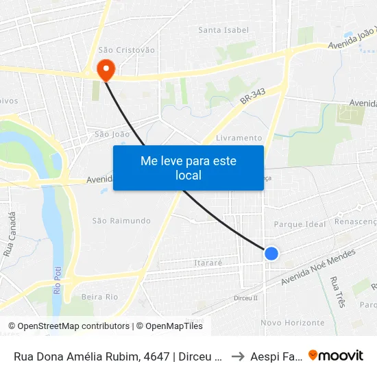 Rua Dona Amélia Rubim, 4647 | Dirceu Bar to Aespi Fapi map