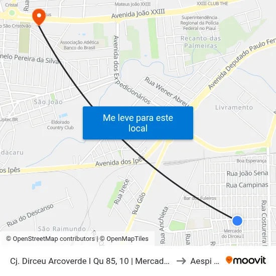 Cj. Dirceu Arcoverde I Qu 85, 10 | Mercado Do Dirceu 1 to Aespi Fapi map
