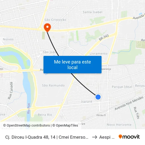 Cj. Dirceu I-Quadra 48, 14 | Cmei Emerson De Jesus to Aespi Fapi map
