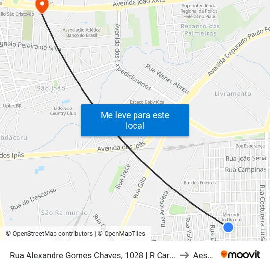 Rua Alexandre Gomes Chaves, 1028 | R Carvalho Supermercado (Rzinho) to Aespi Fapi map