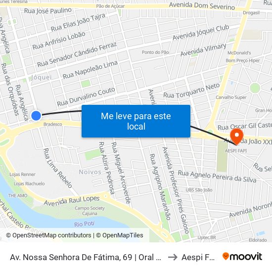 Av. Nossa Senhora De Fátima, 69 | Oral Unic to Aespi Fapi map