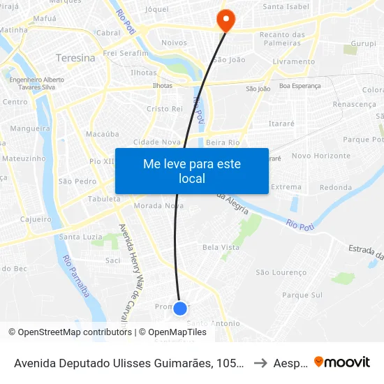 Avenida Deputado Ulisses Guimarães, 1051 | U.E. Domício Magalhães to Aespi Fapi map