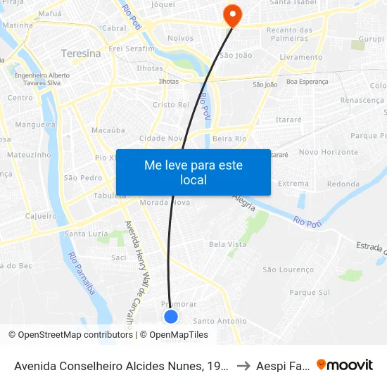 Avenida Conselheiro Alcides Nunes, 1900 to Aespi Fapi map