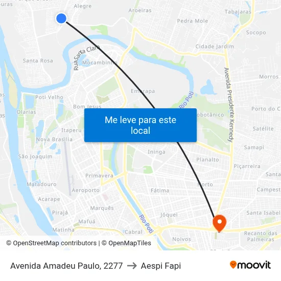 Avenida Amadeu Paulo, 2277 to Aespi Fapi map