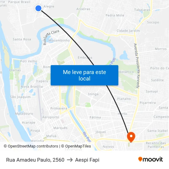 Rua Amadeu Paulo, 2560 to Aespi Fapi map