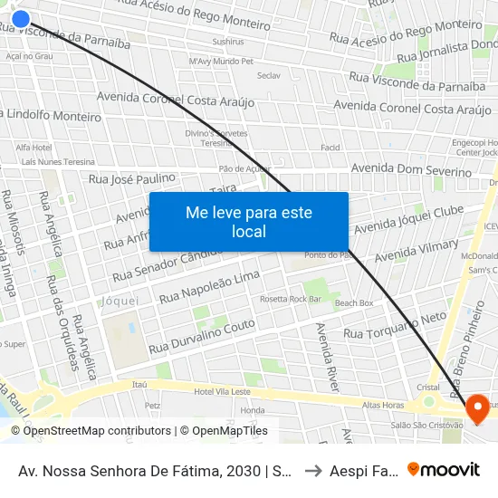 Av. Nossa Senhora De Fátima, 2030 | Skill to Aespi Fapi map