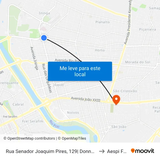 Rua Senador Joaquim Pires, 129| Donna Get to Aespi Fapi map