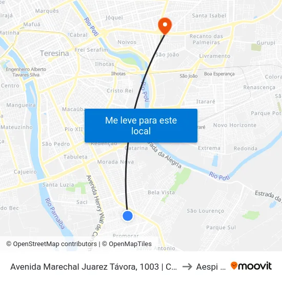 Avenida Marechal Juarez Távora, 1003 | Colégio São José to Aespi Fapi map