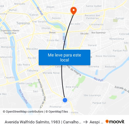 Avenida Walfrido Salmito, 1983 | Carvalho Supermercado to Aespi Fapi map