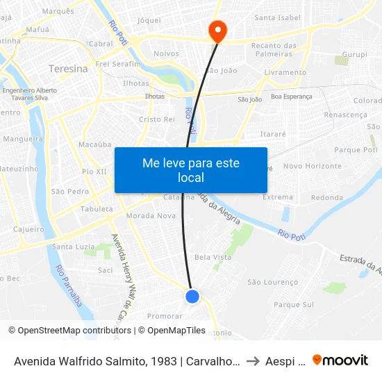 Avenida Walfrido Salmito, 1983 | Carvalho Supermercado to Aespi Fapi map