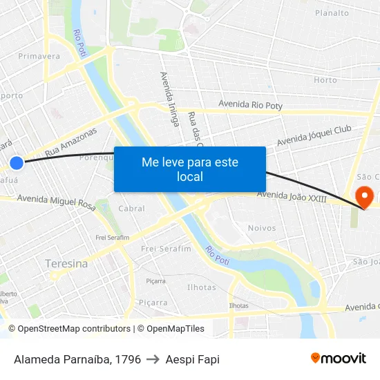 Alameda Parnaíba, 1796 to Aespi Fapi map