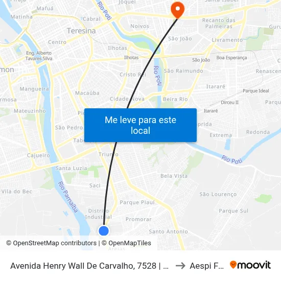 Avenida Henry Wall De Carvalho, 7528 | Ambev to Aespi Fapi map