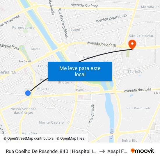 Rua Coelho De Resende, 840 | Hospital Itacor to Aespi Fapi map