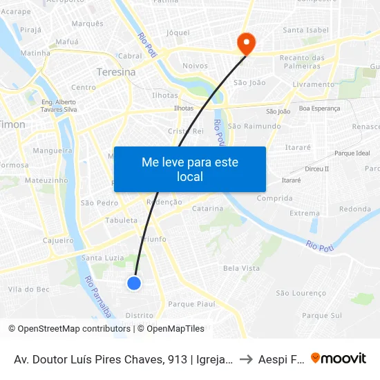 Av. Doutor Luís Pires Chaves, 913 | Igreja Do Saci to Aespi Fapi map