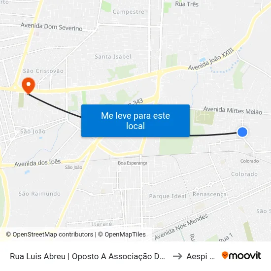 Rua Luis Abreu | Oposto A Associação De Moradores to Aespi Fapi map