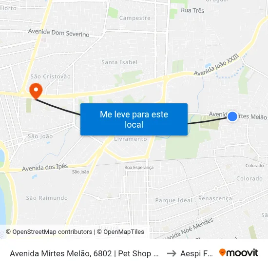 Avenida Mirtes Melão, 6802 | Pet Shop Gurupi to Aespi Fapi map