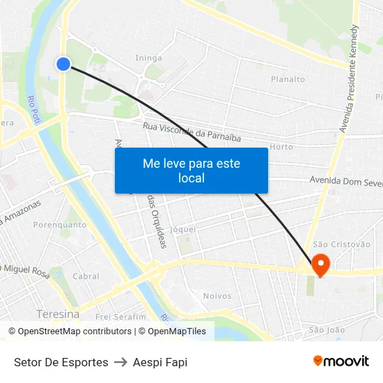 Setor De Esportes to Aespi Fapi map
