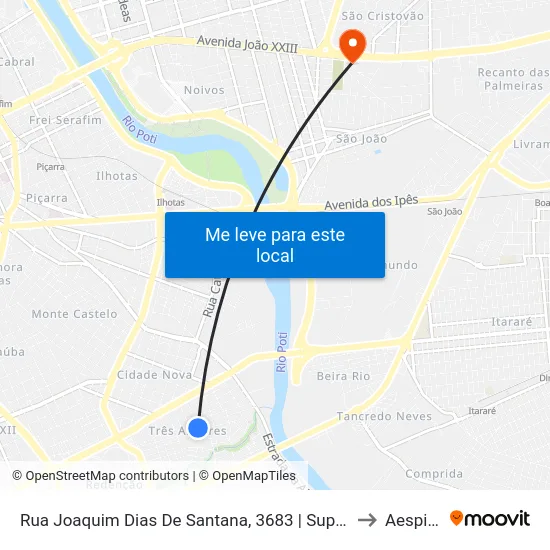 Rua Joaquim Dias De Santana, 3683 | Supermercado Aragão to Aespi Fapi map