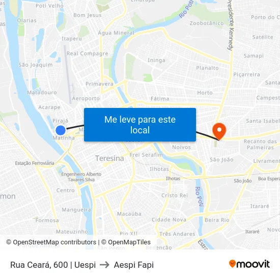 Rua Ceará, 600 | Uespi to Aespi Fapi map