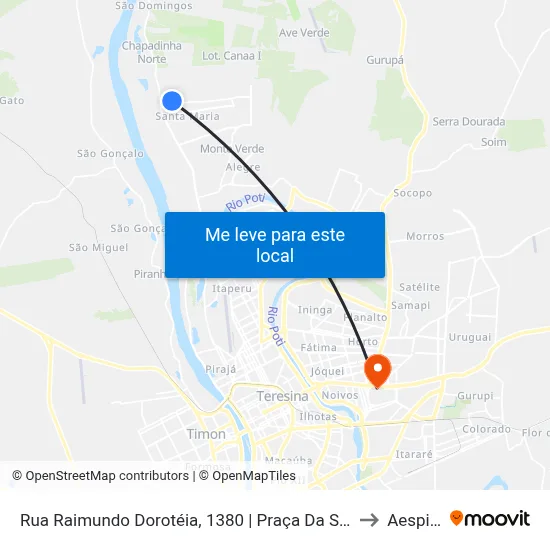 Rua Raimundo Dorotéia, 1380 | Praça Da Santa Maria Da Codipi to Aespi Fapi map