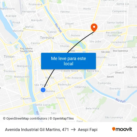 Avenida Industrial Gil Martins, 471 to Aespi Fapi map
