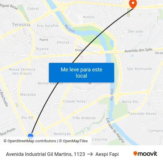Avenida Industrial Gil Martins, 1123 to Aespi Fapi map