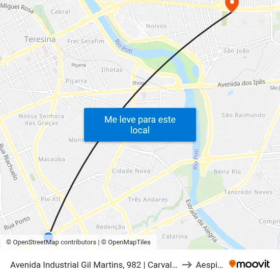 Avenida Industrial Gil Martins, 982 | Carvalho Supermercado to Aespi Fapi map