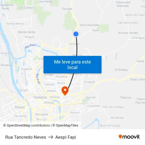 Rua Tancredo Neves to Aespi Fapi map