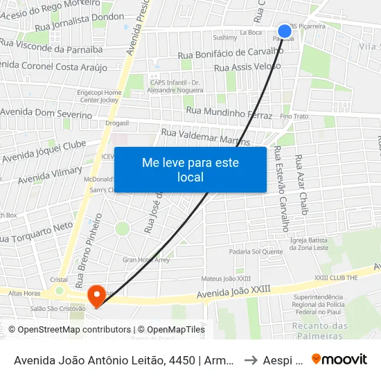 Avenida João Antônio Leitão, 4450 | Armazém Paraíba to Aespi Fapi map