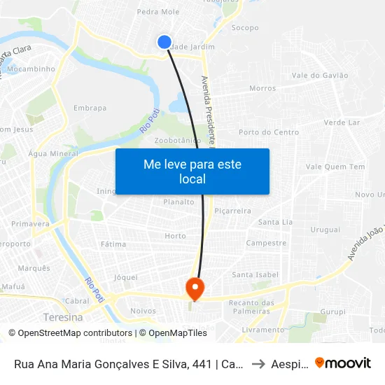 Rua Ana Maria Gonçalves E Silva, 441 | Carvalho Supermercado to Aespi Fapi map