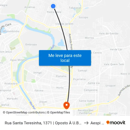 Rua Santa Teresinha, 1371 | Oposto À U.B.S. Vila Do Avião to Aespi Fapi map