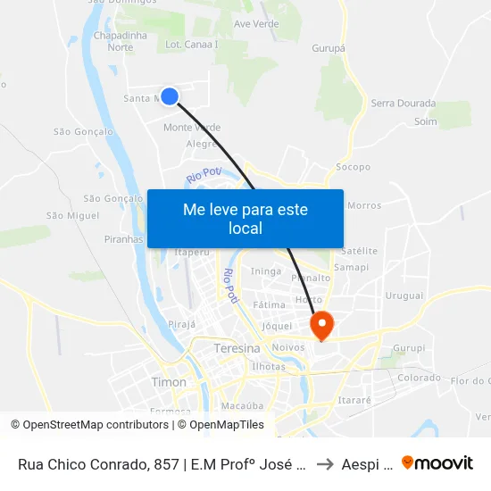 Rua Chico Conrado, 857 | E.M Profº José Gomes Campos to Aespi Fapi map