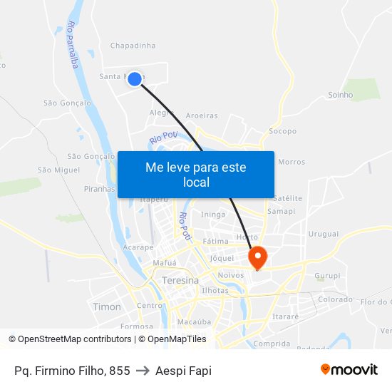 Pq. Firmino Filho, 855 to Aespi Fapi map