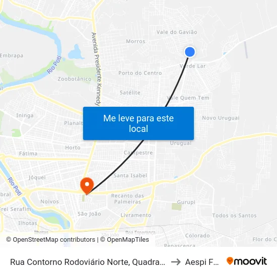 Rua Contorno Rodoviário Norte, Quadra A/B to Aespi Fapi map