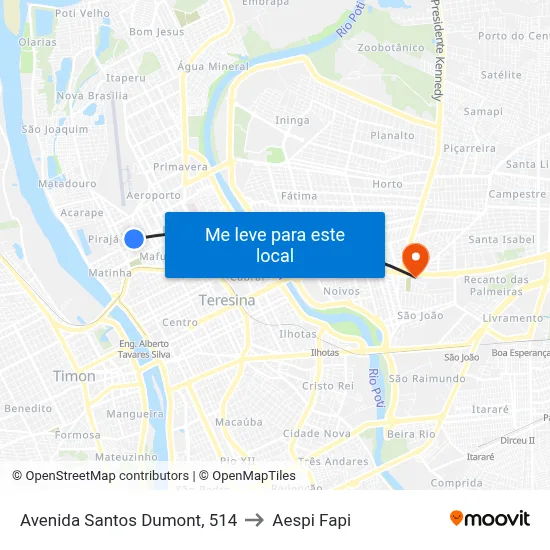 Avenida Santos Dumont, 514 to Aespi Fapi map