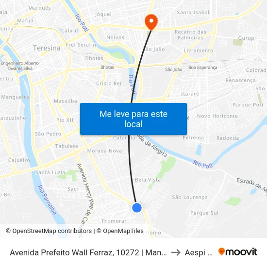 Avenida Prefeito Wall Ferraz, 10272 | Mania Da Picanha to Aespi Fapi map