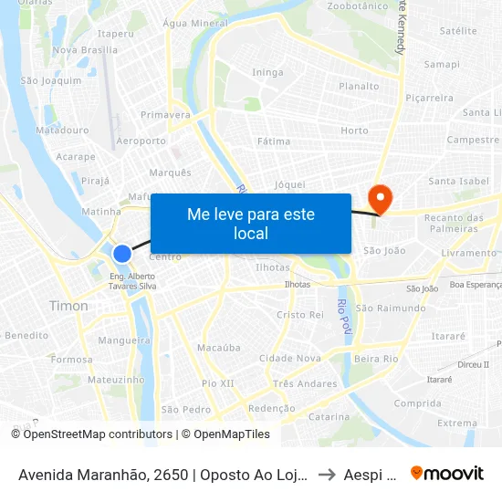 Avenida Maranhão, 2650 | Oposto Ao Lojão Paraíba to Aespi Fapi map