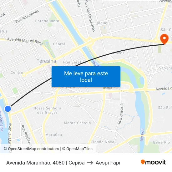 Avenida Maranhão, 4080 | Cepisa to Aespi Fapi map