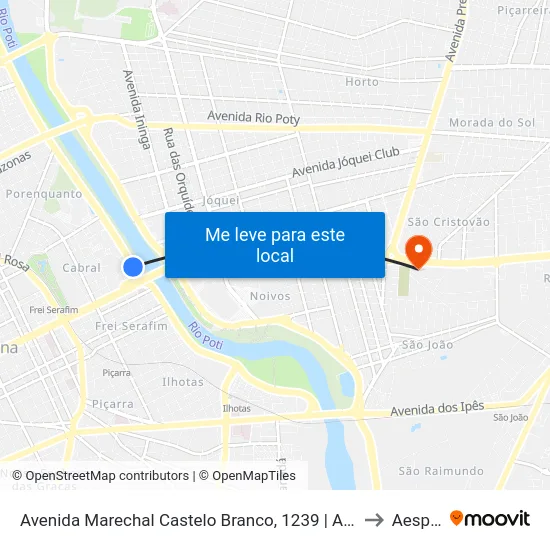 Avenida Marechal Castelo Branco, 1239 | Arca/Assembléia Legislativa to Aespi Fapi map