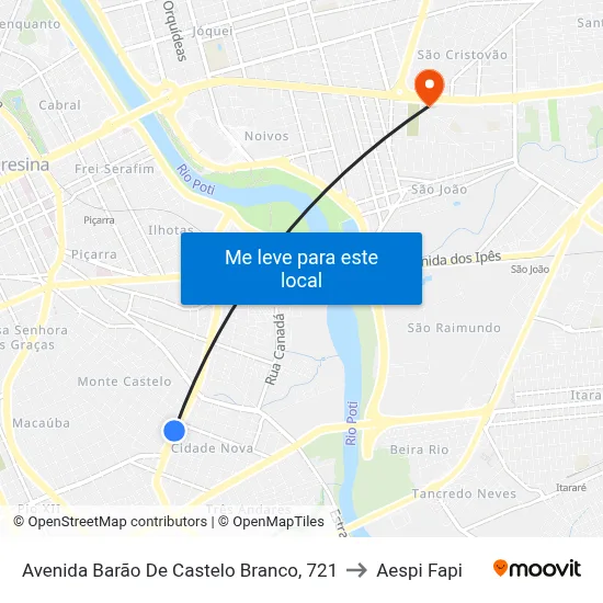 Avenida Barão De Castelo Branco, 721 to Aespi Fapi map