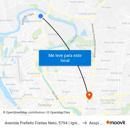 Avenida Prefeito Freitas Neto, 5794 | Igreja Bereana to Aespi Fapi map