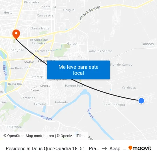 Residencial Deus Quer-Quadra 18, 51 | Praça Do Deus Quer to Aespi Fapi map