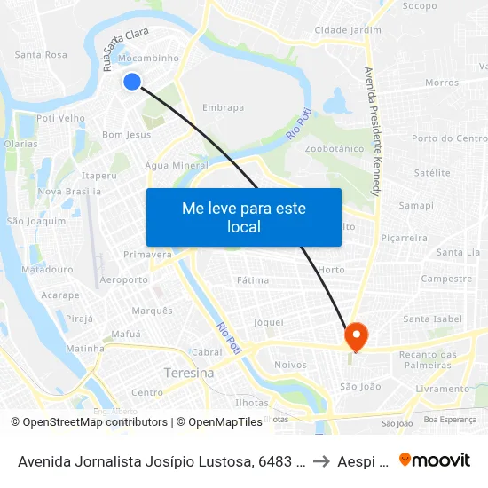 Avenida Jornalista Josípio Lustosa, 6483 | Tabocas Bar to Aespi Fapi map