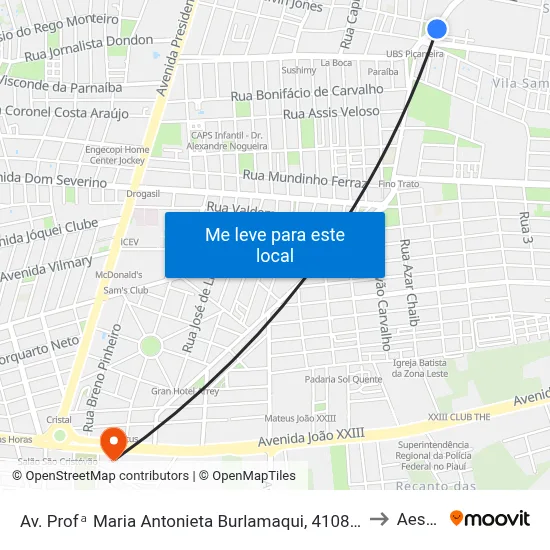 Av. Profᵃ Maria Antonieta Burlamaqui, 4108 | Seminário Teológico Do Nordeste to Aespi Fapi map