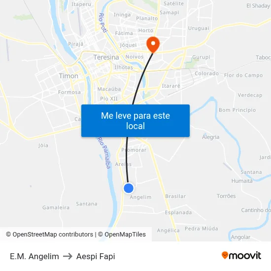 E.M. Angelim to Aespi Fapi map