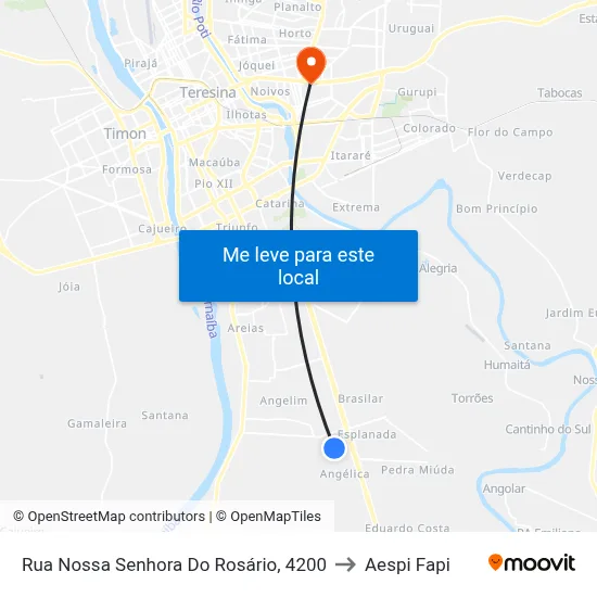 Rua Nossa Senhora Do Rosário, 4200 to Aespi Fapi map