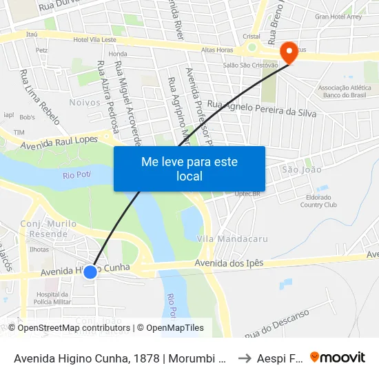 Avenida Higino Cunha, 1878 | Morumbi Veículos to Aespi Fapi map