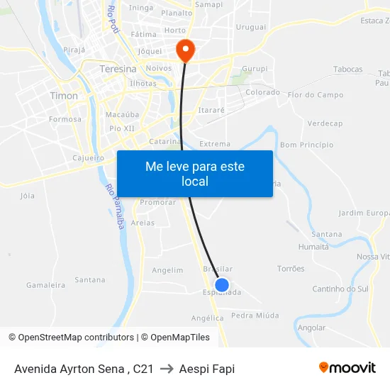 Avenida Ayrton Sena , C21 to Aespi Fapi map