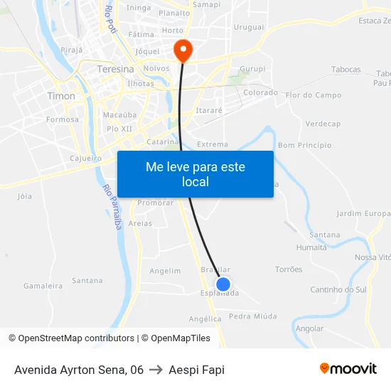 Avenida Ayrton Sena, 06 to Aespi Fapi map