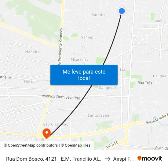 Rua Dom Bosco, 4121 | E.M. Francílio Almeida to Aespi Fapi map